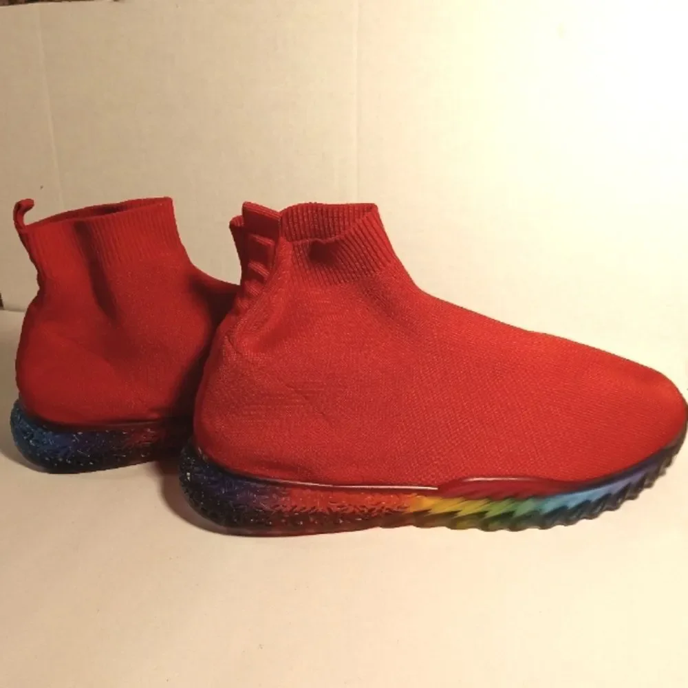 Cape Robbin Stylish Red Sock Sneakers Sz 10